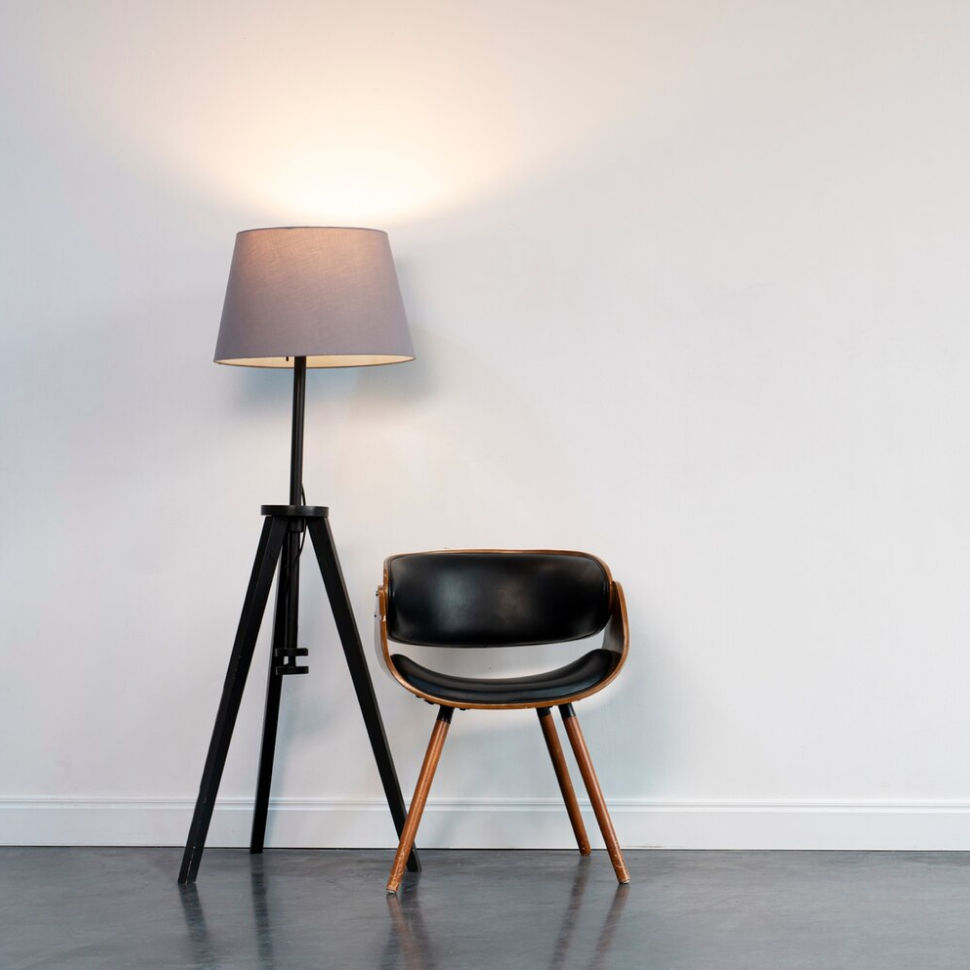 Single chair and floor lamp set